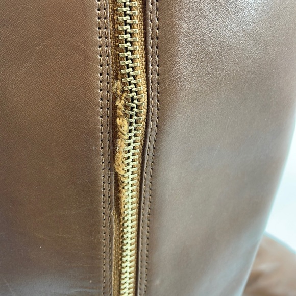 MICHAEL KORS Knee High Ankle Strap Leather Riding Boots 7.5 Caramel Brown *Fair* - Picture 8 of 10
